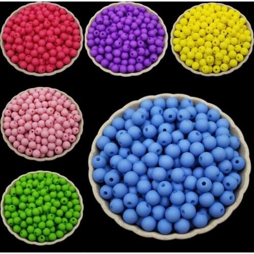 200Pcs 6mm Spacer Acrylic Beads Bracelet Jewelry Making DIY Findings Solid color Frosted Beads Charms Multicolor