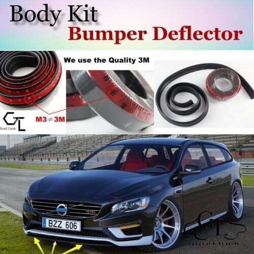 Bumper Lip Deflector Lips For Volvo V60 2010~2015 Front Spoiler Skirt For Car Lip Fans to Car Tuning / Body Kit / Strip