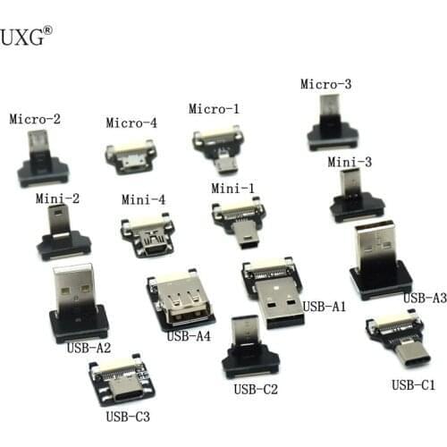 FPV Micro USB 3.1 Type-c 90 degree Adapter 5cm-100cm FPC Ribbon Flat USB Cable Pitch 20pin for Multicopter Aerial Photography