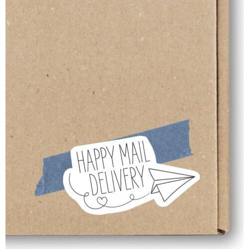 Happy Mail Delivery ， Small Business Sticker ， 2.5x1.5 inches，Personalize Social Media Stickers， Order Package Lables