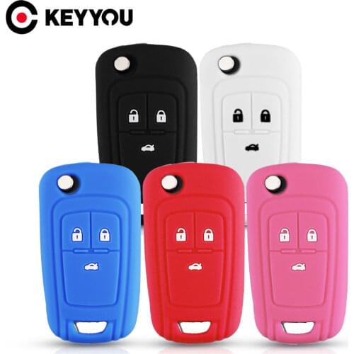 KEYYOU Silicone remote car keys Cover Case For OPEL VAUXHALL Astra J Corsa E Insignia Zafira C For Chevrolet Cruze Aveo Lova