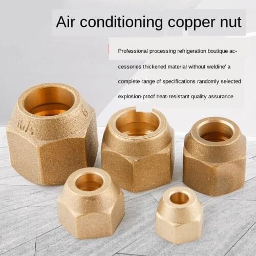 Air Conditioning Inch Copper Forging Nut Inserts Tube Nut Connection Brass Round Nut Cn(origin) HOWHI