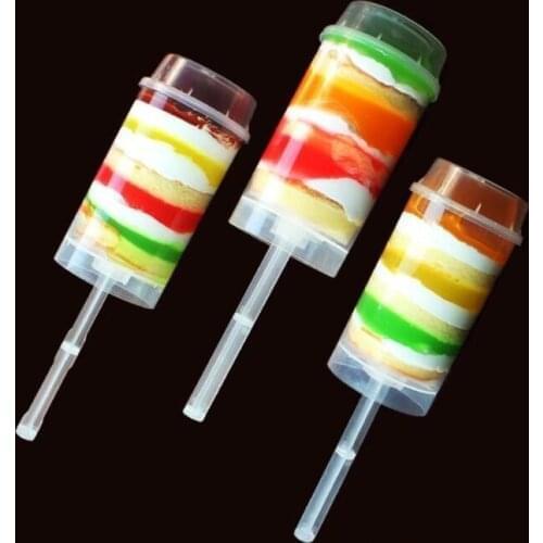 Push Up Pop Containers Plastic Food Grade Push Up Pop Cake Container Lid Cake Container For Party Decorations Round Shape Tool