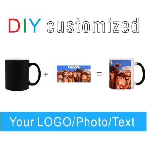 DIY photo mug Hot water change color Ceramic cup DIY photo customize picture New Year gift Christmas present MAZWEI DAILY STORE