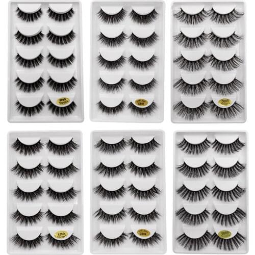 Maquillage False Eyelashes 5 Pairs 3D Imitation Mink Natural Thick Eye Lashes Reusable Extension Eyelashs Makeup