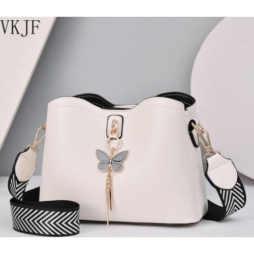 Fashon Womens Bucket Shoulder Bag PU Leather Weave Strap Belt Women Bag Luxury Messenger Bag
