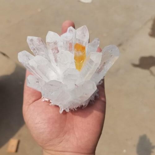 Natural Clear Quartz & Yellow Quartz Cluster Nunatak Decoration White Crystal Cluster Healing Column Point Radiation Resistant