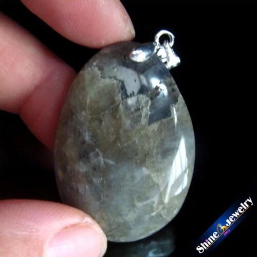 New Trendy Necklaces Pendants 25x37x8mm Natural Stone Labradorite Drop Beads Slide Jewelry For Women Free Shipping FS945