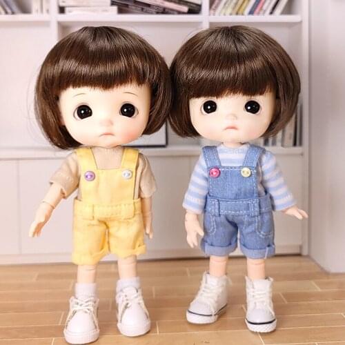OB11 Baby Clothing 1/12 BJD Egg GSC Overalls Jeans Daily casual suspenders YMY P9 wearable doll clothes pant