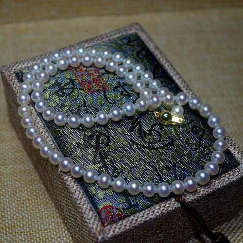 9-10mm freshwater round white pearl necklace 18"925silver