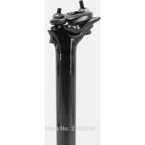 Newest Mountain Road bike alloy 3K carbon fibre bicycle seatpost carbon seatpost MTB 20mm offset 27.2/31.6x350/400mm Free ship
