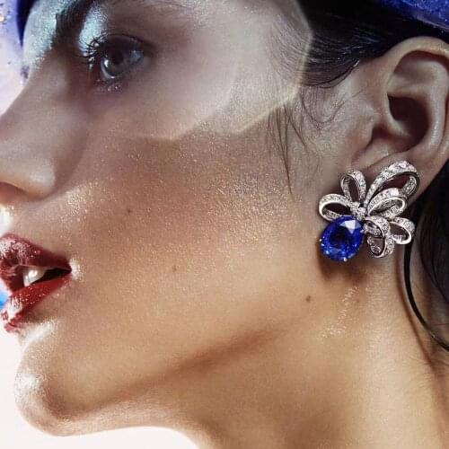 Gorgeous Luxury Brand Jewelry Bow Tassel Earrings Sterling Silver Allergy AAA Zircon Hot Style Lady Eegance 2021 The New Party