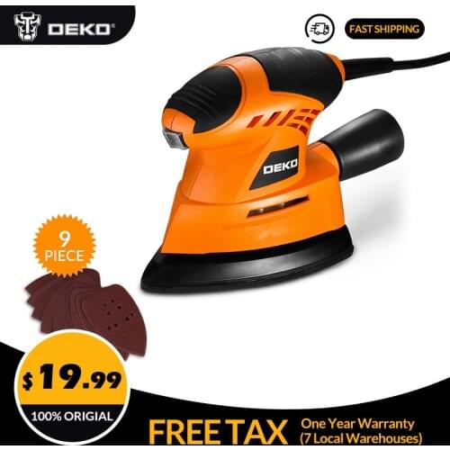 DEKO TMMS01 130W Mouse Sander with 9 Sheets of sandpaper Dust exhaust