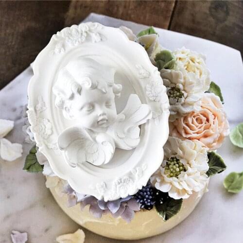 Little angel silicone mold DIY fondant cake gypsum clay resin candle mold Decoration pendant accessories mould