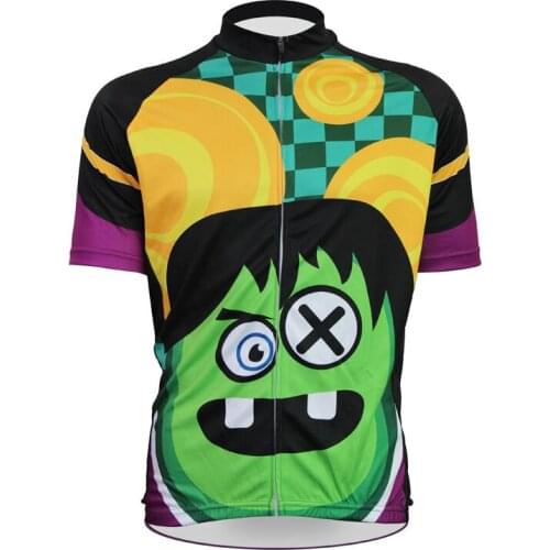 Sport Cycling clothing hombre Cartoon Frankenstein Pattern Mens Sleeve Cycling Jerseys jersey triathloncross mtb dhP Summer ma