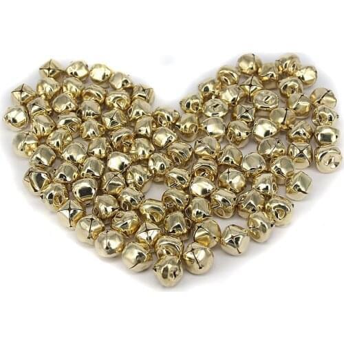 Pack of 100 15mm Iron Ball Jingle Bells for Jewelry Making DIY Decoration Gold
