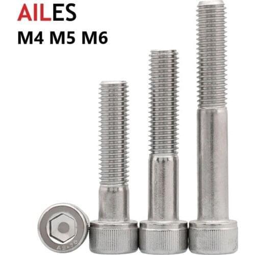 M4 M5 M6 Hexagon Hex Socket Cap Head Half Tooth Screws 304 Stainless Steel DIN912 Partially Thread Allen Bolts