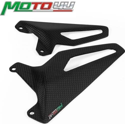 100% Carbon Fiber Motorcycle Heel Guard Rearset Plate Foot Peg Protector overlay Matt Black For Ducati Panigale V4 V4S 2018 2019
