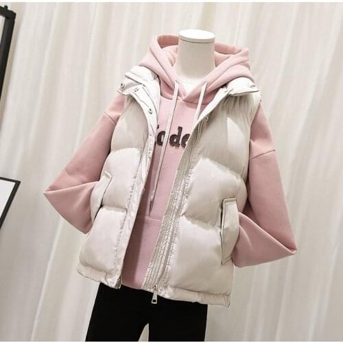 Woman Jacket Vest Autumn Winter down Cotton-Padded Womens Short Loose Vest Jacket Chaleco Mujer