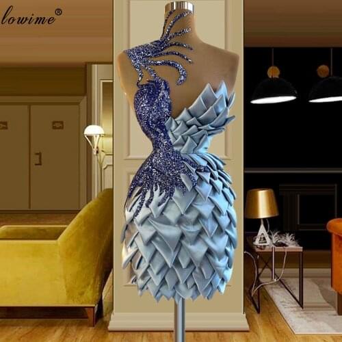 High Fashion Mini Prom Dresses Mermaid Special Design Cocktail Party Dresses Evening Wear Beads Celebrity Dressses For Women