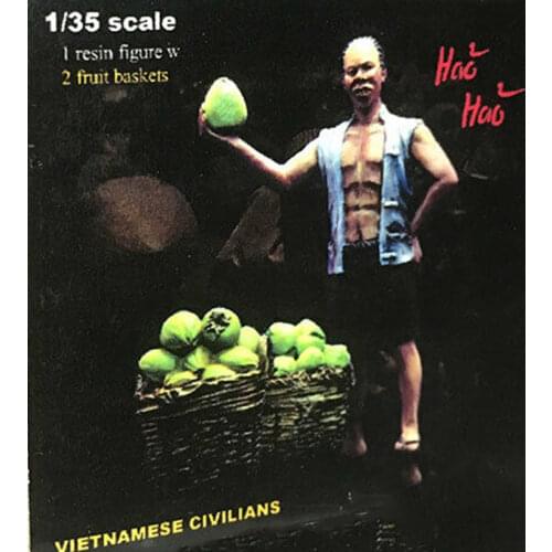 1/35 Scale Unpainted Resin Figure Vietnamese Civilian fruit man collection figure