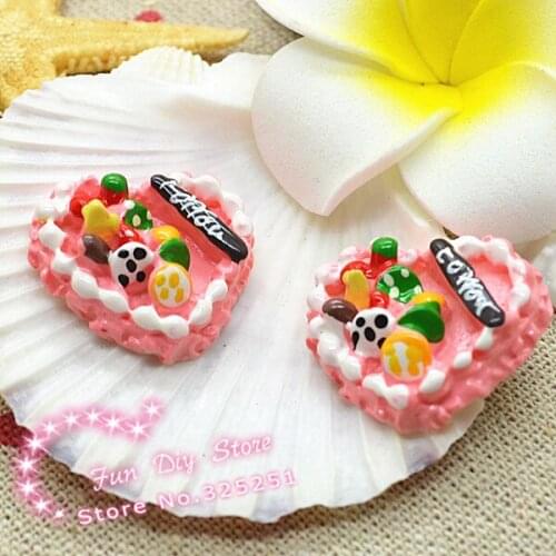 Resin heart cake Cabochon Flat back decoration 50pcs/lot 25mm