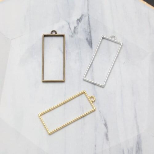 10Pcs Frame Pendant Open Back Bezel Geometric Hollow Frame Resin Jewelry Making L4ME