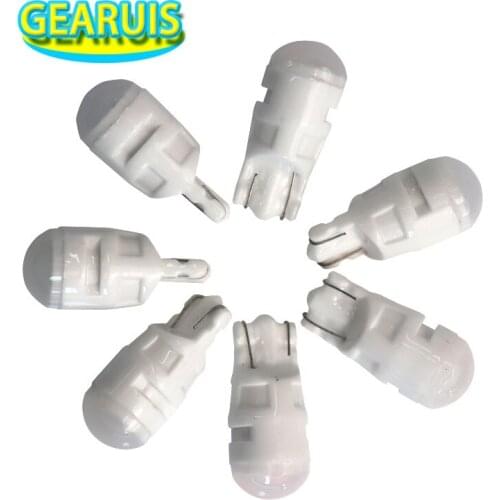 100pcs T10 ceramics 3 SMD 2835 LED fog lens round 40MA Marker Lamp W5W 501 168 192 LED Auto Wedge Parking Bulb Car Styling 12V