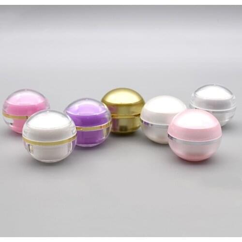 10/30pcs 5g 10g Plastic Round Jars Pot Gold White Makeup Eyes Lips Cream Face Care Lotion Essence Empty Cosmetic Containers