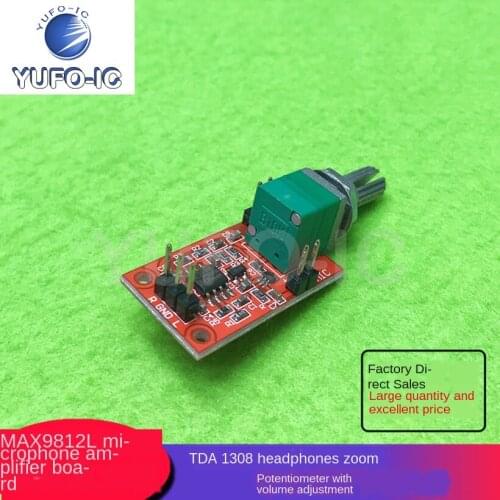 Free Ship 2pcs MAX9812L Microphone Amplifier Board + TDA1308 Headphone Amplifier with Volume Adjustment Potentiometer