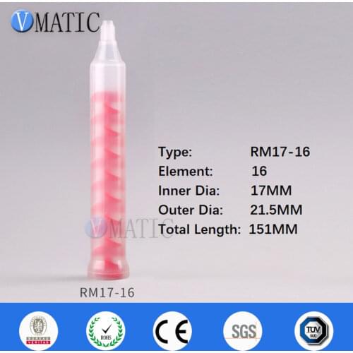 Free Shipping RM17-16 Plastic Dynamic Static Mixer Mixing Nozzles For Glue Mix