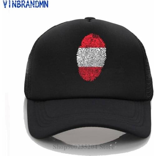 Austria Fingerprint Baseball caps Austrian gyms nation team 100% cotton jersey sun hats fitness country flag AT AUT hip hop hats