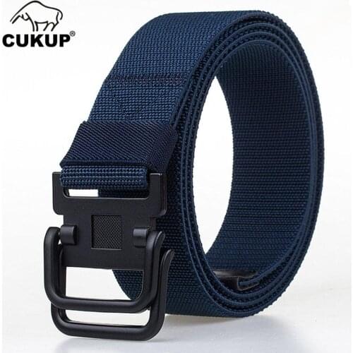 CUKUP 2019 New Unisex Design Double Ring Buckle Elastic Braided Belt Quality Nylon Waistband Casual Belts Accessories CBCK146