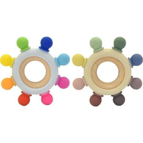 Baby Soft Teething Bracelet Helm Shaped Sensory Teether Toy BPA Free Baby Teething Toy Food Grade Silicone Baby Teethers