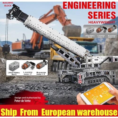 Mould King 17002 high-tech Car Toy MOC-20920 Liebherrs LTM 11200 Excavator Model Compatible Building Blocks Christmas Gift