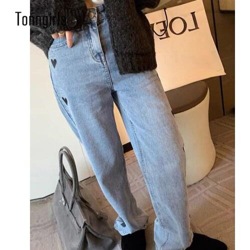 Tonngirls Black Jeans Women Casual Loose Vintage Y2k Boyfriend Jeans For Women Streetwear Denim Wide Leg Pants Jeans Trousers
