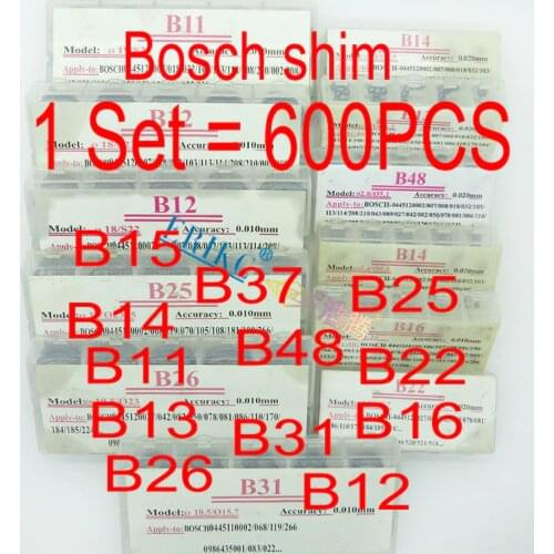 ERIKC Common Rail Injector Adjust Shims B11 B12 B13 B16 B22 B25 B26 B31 B48 Diesel Fuel Gasket Kit Washer for Bosch 600pcs