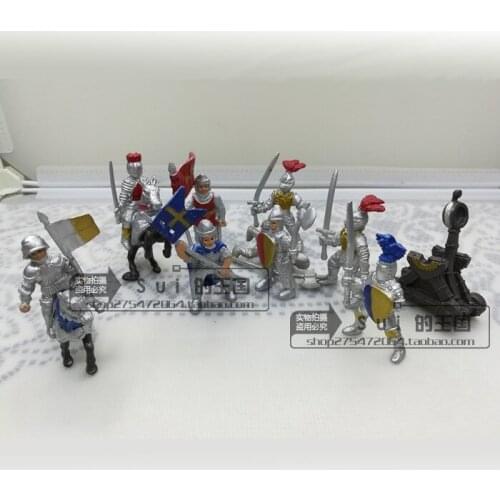 PVC figure Doll model toy Scene simulation model toy knight and dragon Soldier Catapult 10pcs/set