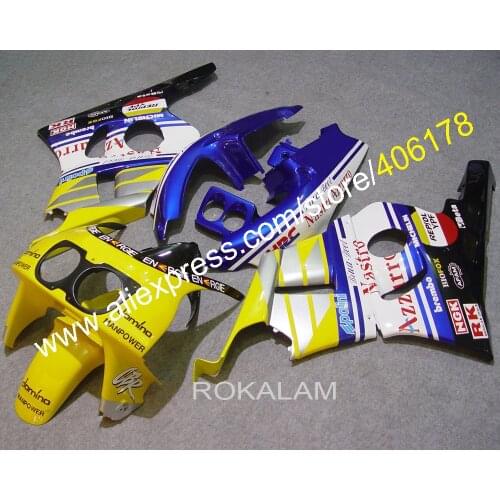 Custom Fairings Motorcycle Kit For Honda CBR400RR NC29 90-98 CBR 400 RR 1990-1998 Sport Bike Blue White Yellow Fairings Cheap