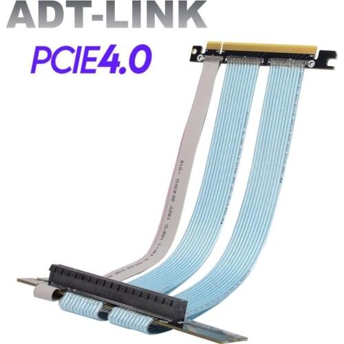 Ultra PCIe 4.0 X16 Riser Cable Shielded Extreme High-Speed Vertical Mount PCI Express Gen4 Flat Extension Cable For ATX Chassis