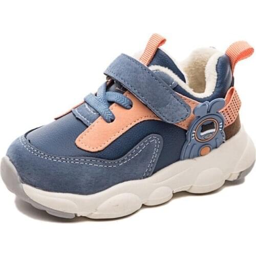 CUZULLAA 1-6 Years Kids Casual Sneakers Baby Comfortable Breathable Running Shoes Autumn Winter Children Sports Shoes with Fur