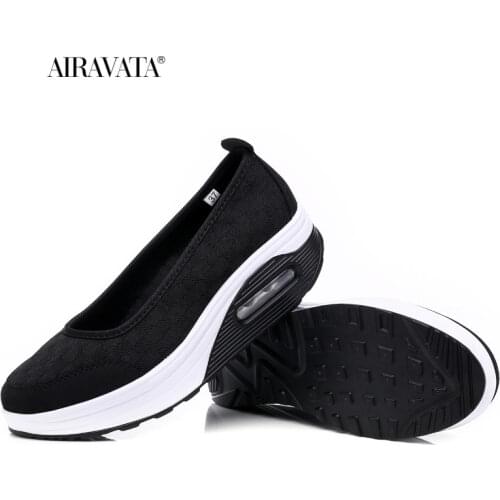 Summers Sneakers Women Walking Shoes Air Cushon Slip-on Lightweight Boat Shoes Mother Footwear Platform Increasing Height