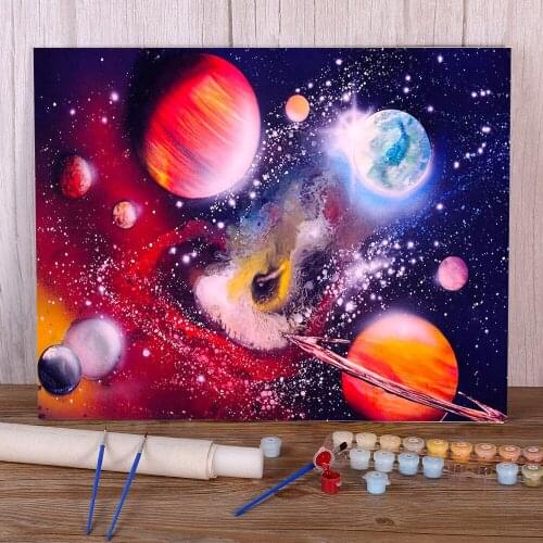 Universe Space Landscape DIY Painting By Numbers Kit Oil Paints 40*50 Paiting By Numbers Decorative Paintings Drawing