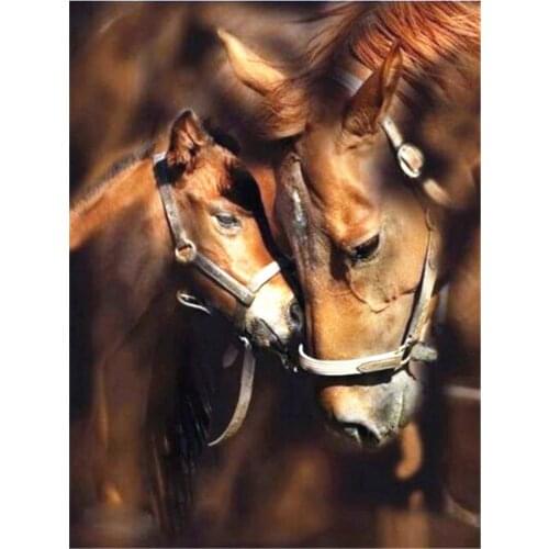 Colorful Horse Animal Pre-Printed 11CT Cross-Stitch Full Kit Embroidery DMC Threads Hobby Sewing Craft work Wholesale