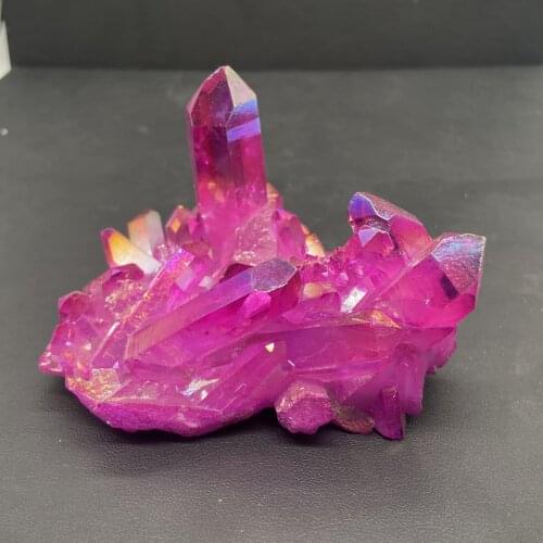 Natural Quartz Colour Crystal Cluster Mineral Specimen Healing Home Display Decoration Electroplated Amethyst Stone Decor 1pcs