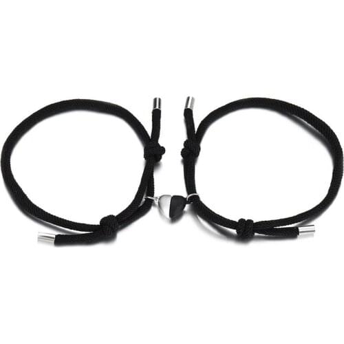 New Couples Yin Yang Magnet Attractive Bracelet For Women And Men Black Adjustable Lucky Bracelet Jewelry Gifts For Lovers