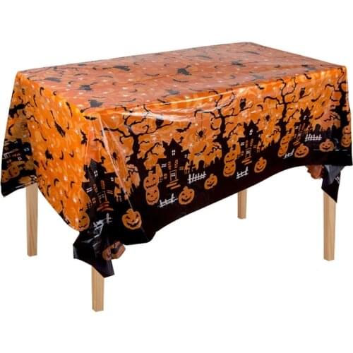 Disposable Tablecloth Pumpkin Ghost Halloween Festive Decoration Table Cover Wipe Covers Halloween Party Decor Desk Cloth