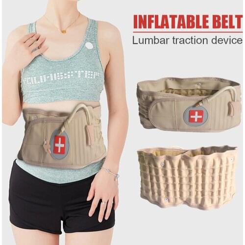 Pneumatic Back Massager Relief Decompression Lumbar Traction Device Inflatable Waist Brace Support Belt with Pump Relieve Pain