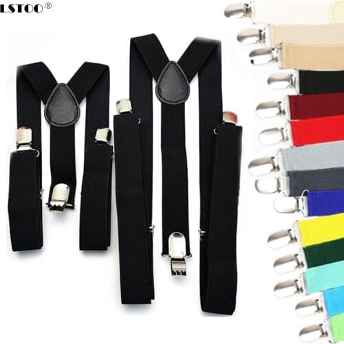Solid Color Unisex Children Adult Suspenders Men Women Boys Girls Elastic Adjustable Kids Braces Accessories 5 Sizes Parent-Kids