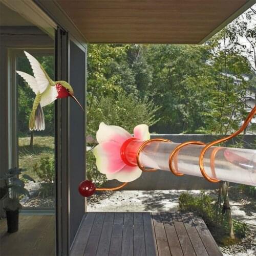 Portable Hand Held Flower Hummingbird Feeder Long Tube Suitable For Outdoor Deck Courtyard Garden Feeder Tool Easy To Clean
